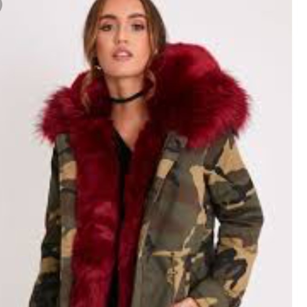 Camo fur coat, Misspap